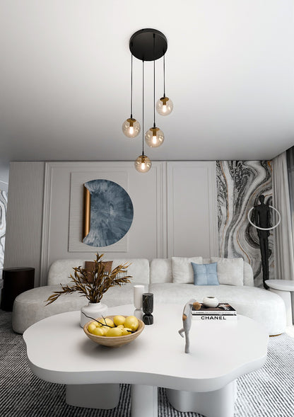 Cosmo 4 premium pendant light amber