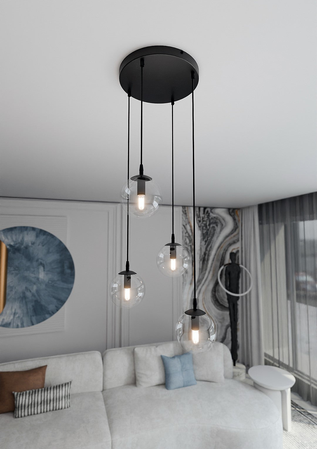 Cosmo 4 premium pendant light clear