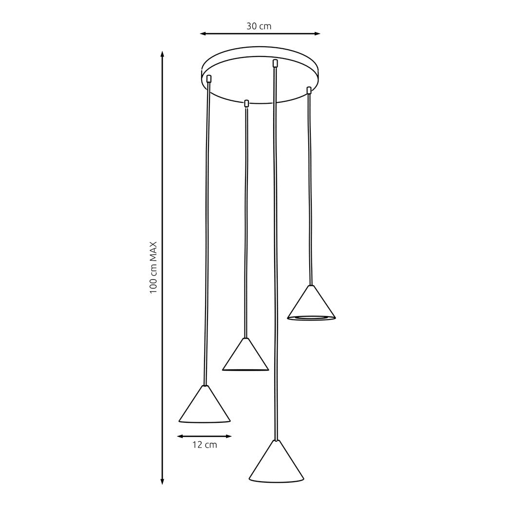 Elit 4 premium pendant light black