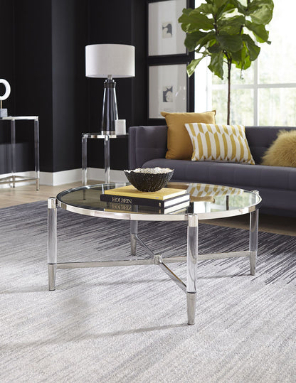Marilyn Coffee Table in Glass, Acrylic and Polished Stainless Steel