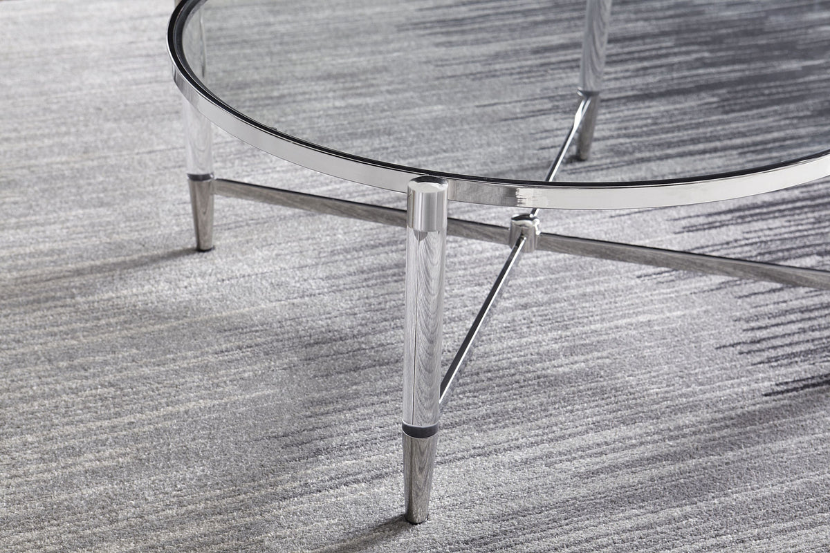 Marilyn Coffee Table in Glass, Acrylic and Polished Stainless Steel