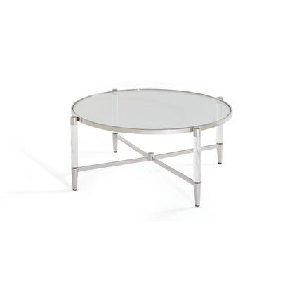 Marilyn Coffee Table in Glass, Acrylic and Polished Stainless Steel