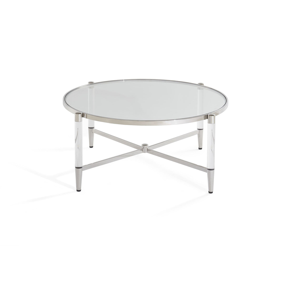 Marilyn Coffee Table in Glass, Acrylic and Polished Stainless Steel