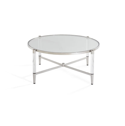 Marilyn Coffee Table in Glass, Acrylic and Polished Stainless Steel