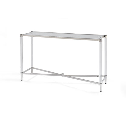 Marilyn Console Table in Glass, Acrylic and Polished Stainless Steel