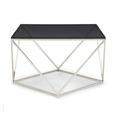 Aria Coffee Table in Smoked Glass and Polished Stainless Steel