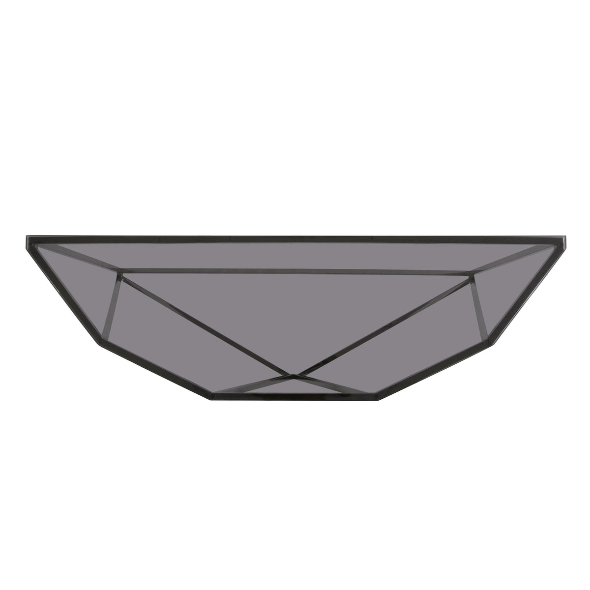 Aria Console Table in Smoked Glass and Polished Stainless Steel