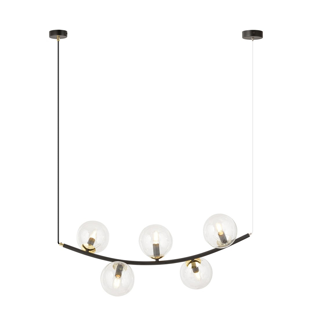 Ritz 5 pendant light black/clear
