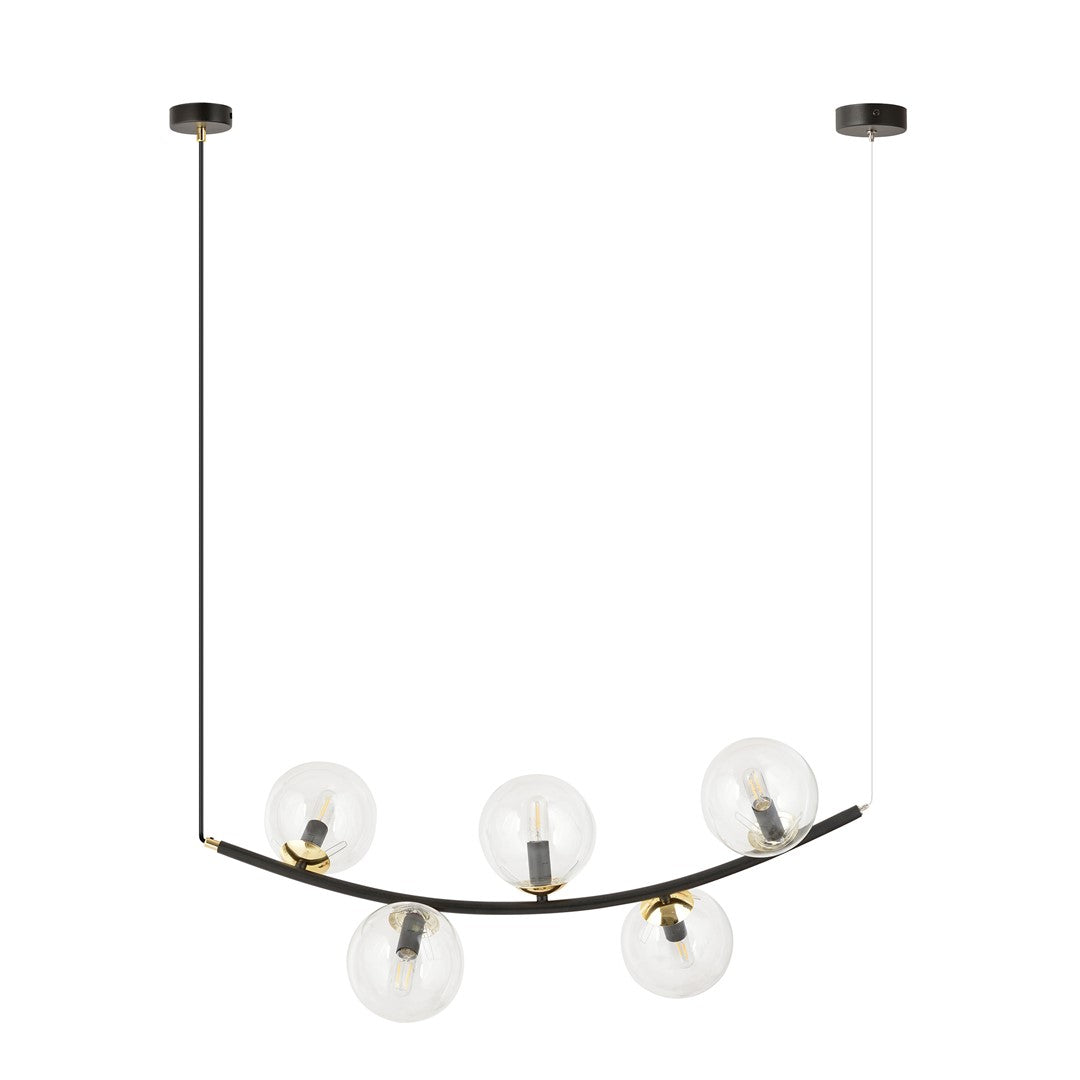 Ritz 5 pendant light black/clear