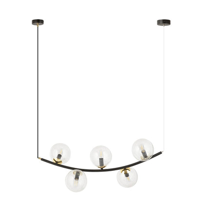 Ritz 5 pendant light black/clear