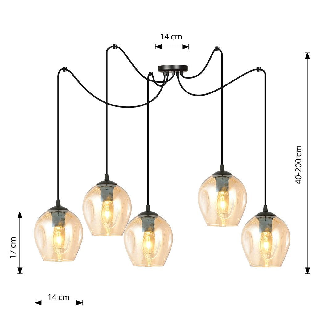 Level 5 pendant light amber