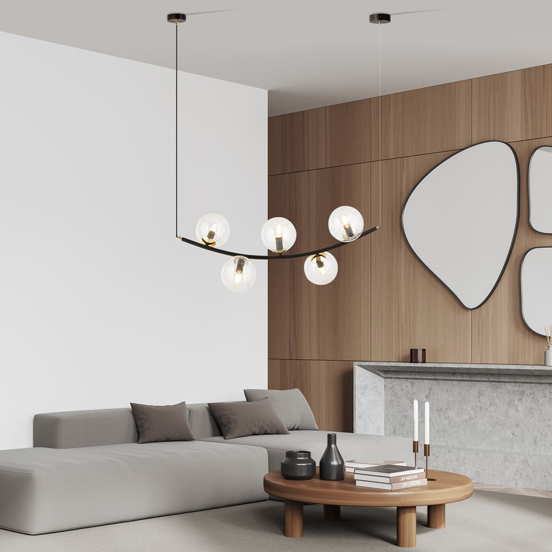 Ritz 5 pendant light black/clear