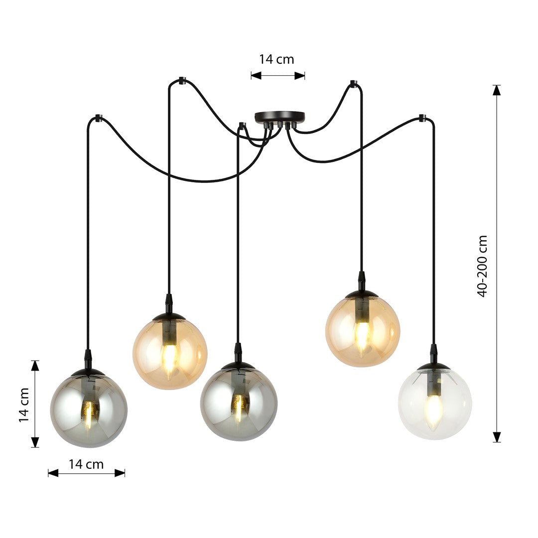 Gigi 5 pendant light mixed