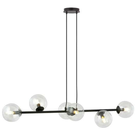 Rossi 6 pendant light black/clear
