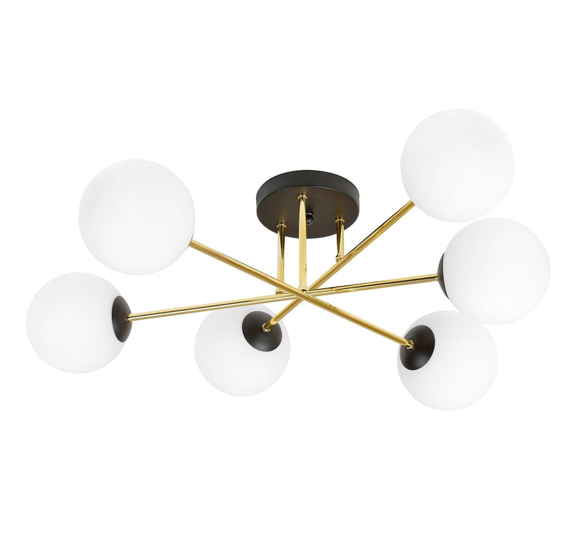 Magnum 6 ceiling lamp black/opal
