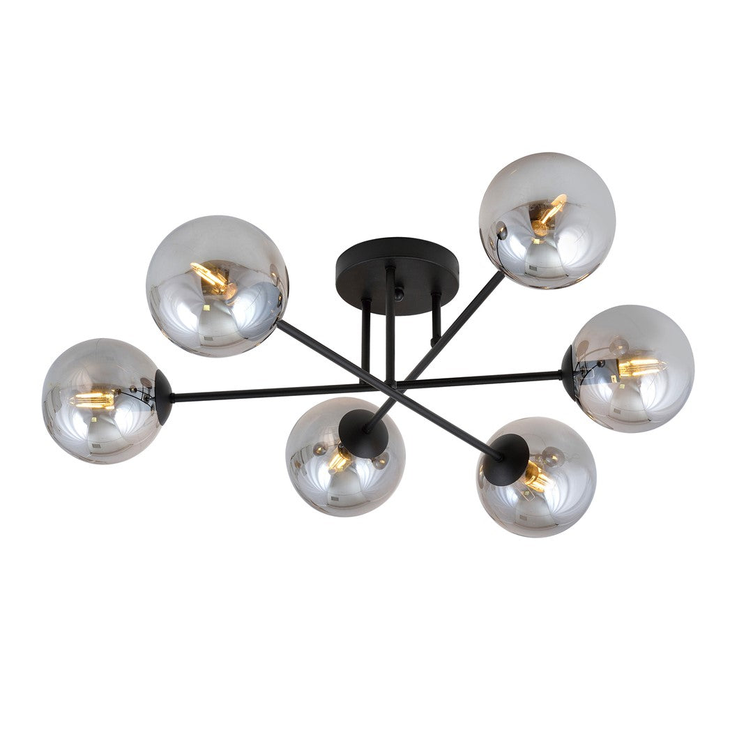 Roma 6 ceiling lamp black/graphite