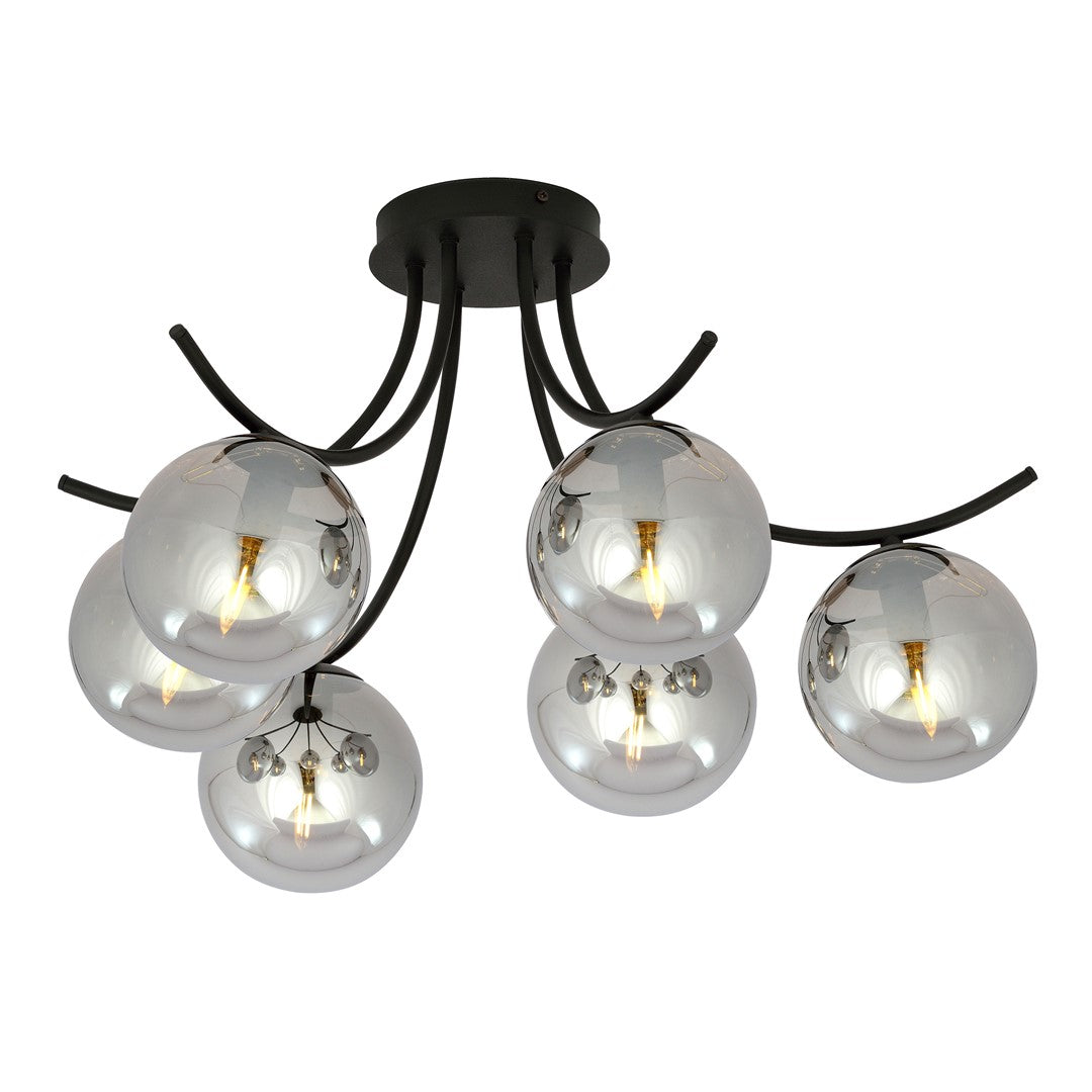 Boston 6 ceiling lamp black/graphite
