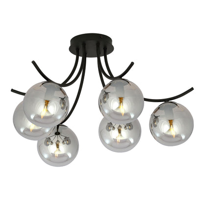 Boston 6 ceiling lamp black/graphite