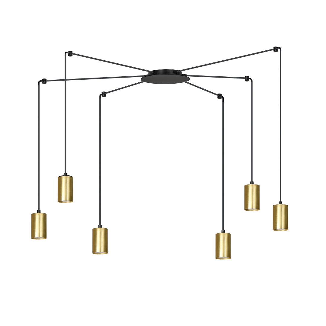 Traker 6 pendant light black/gold