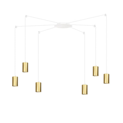 Traker 6 pendant light white/gold