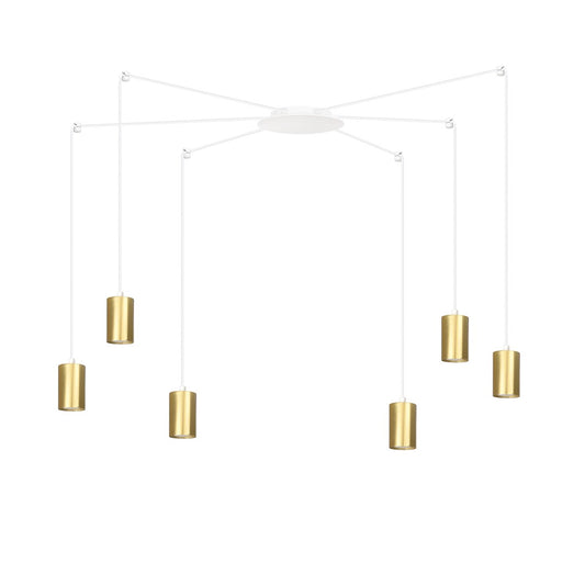 Traker 6 pendant light white/gold