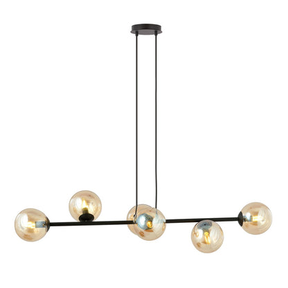 Rossi 6 pendant light black/amber