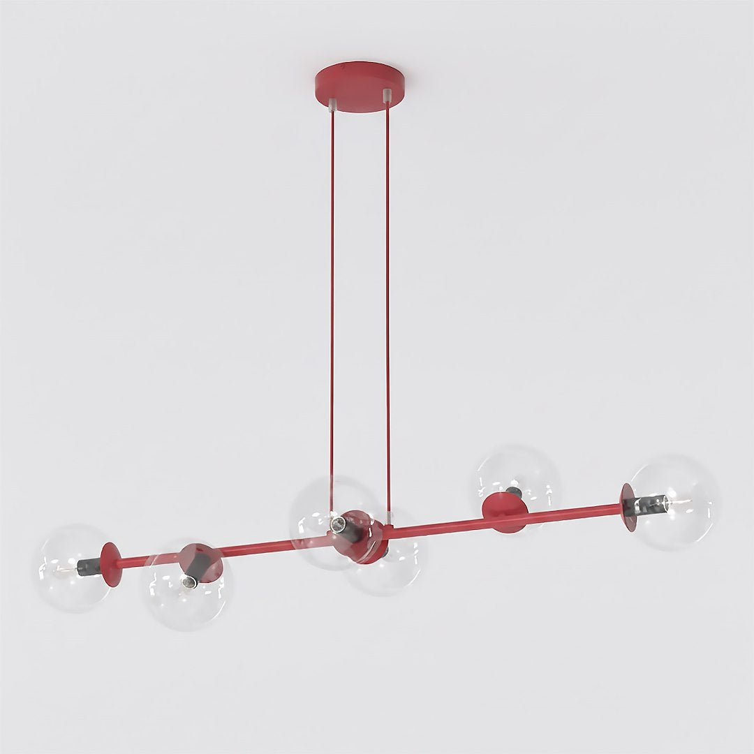 Magnus 6 pendant lamp transparent burgundy