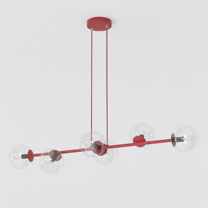 Magnus 6 pendant lamp transparent burgundy