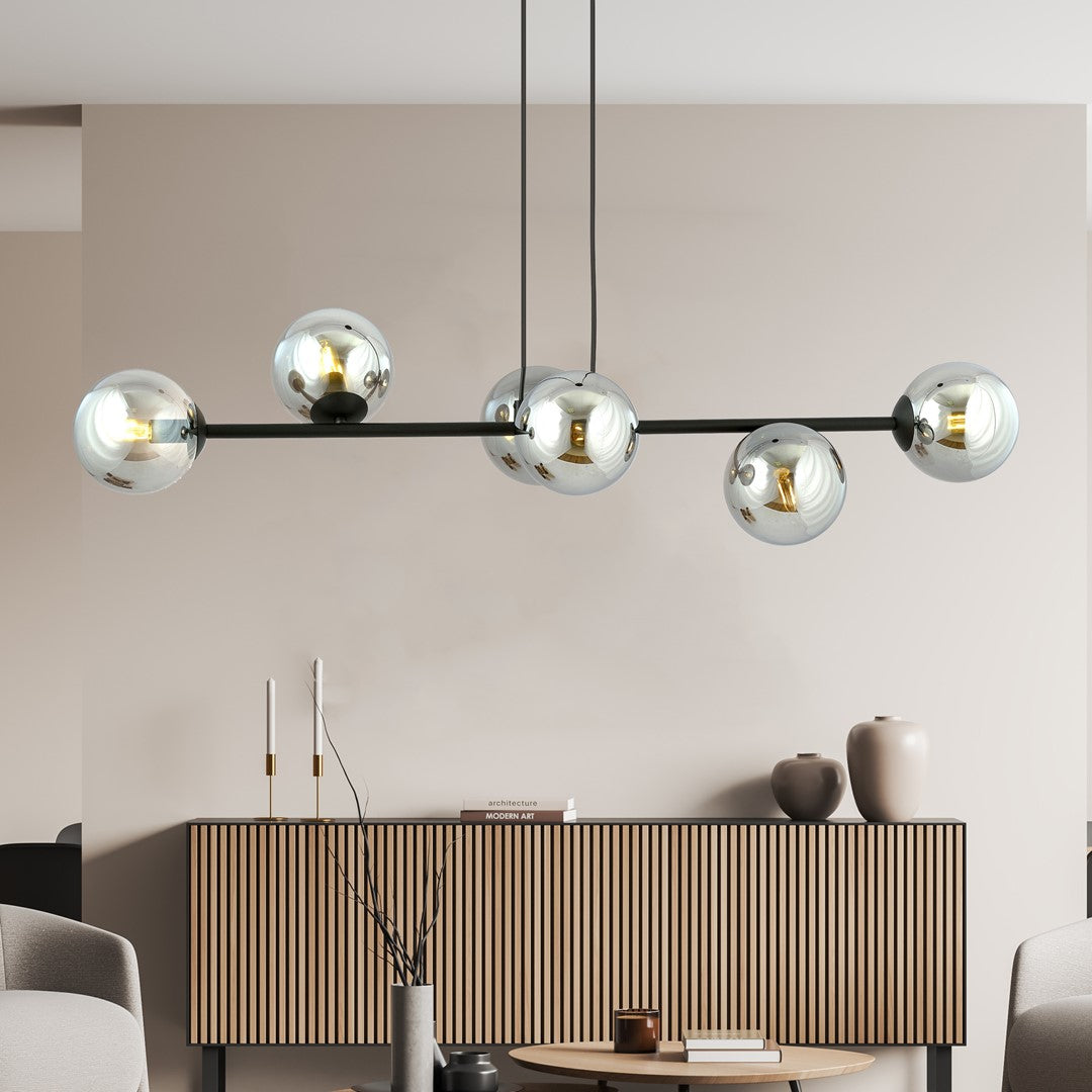 Rossi 6 pendant light black/graphite