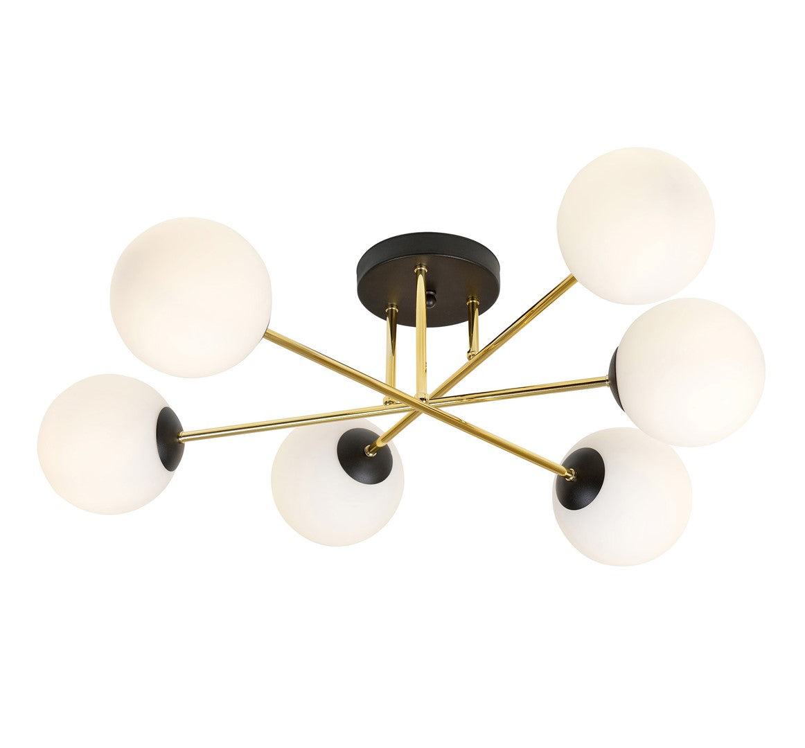Magnum 6 ceiling lamp black/opal