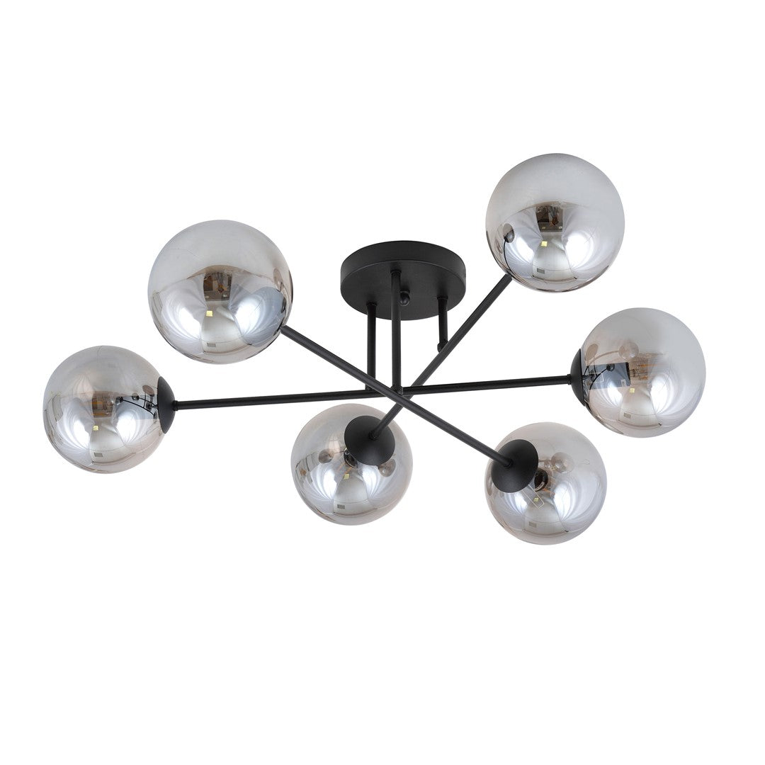 Roma 6 ceiling lamp black/graphite