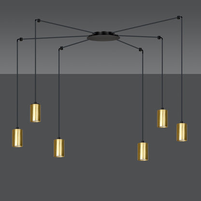 Traker 6 pendant light black/gold