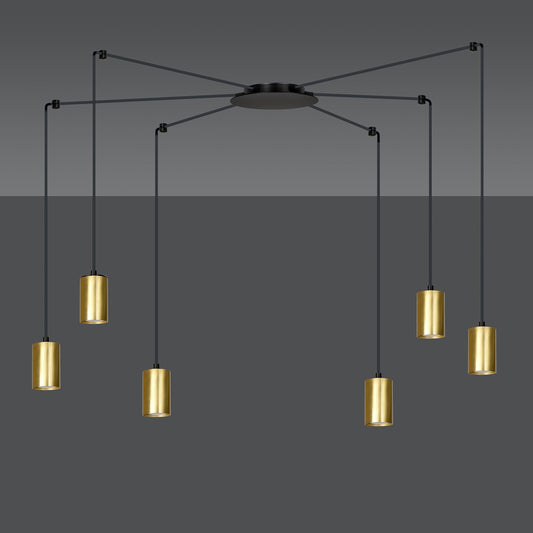 Traker 6 pendant light black/gold