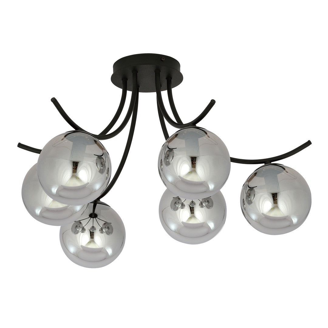 Boston 6 ceiling lamp black/graphite