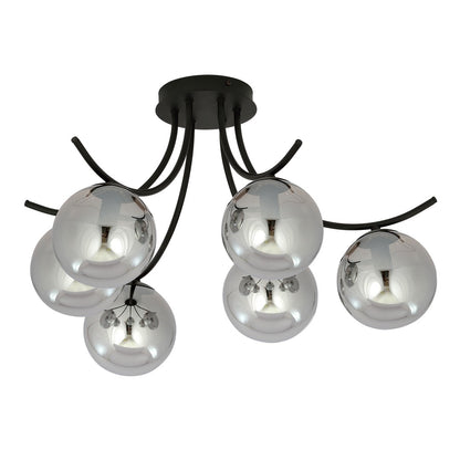 Boston 6 ceiling lamp black/graphite