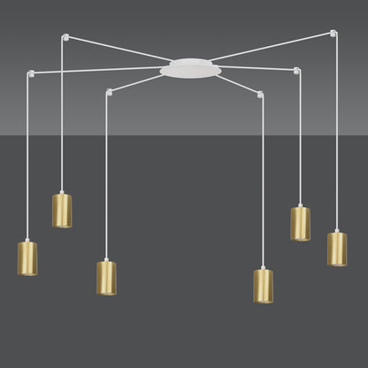 Traker 6 pendant light white/gold