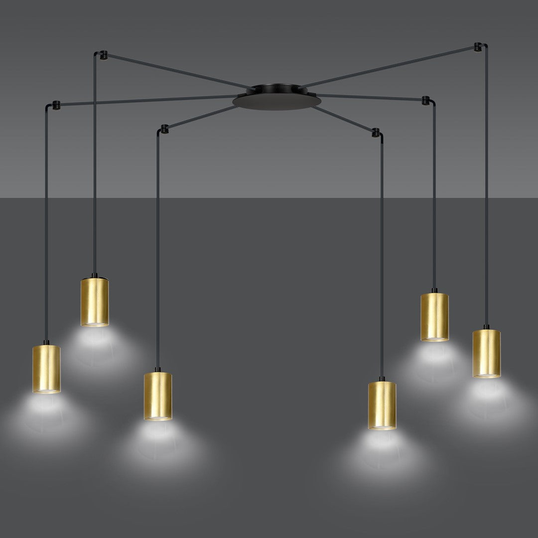 Traker 6 pendant light black/gold