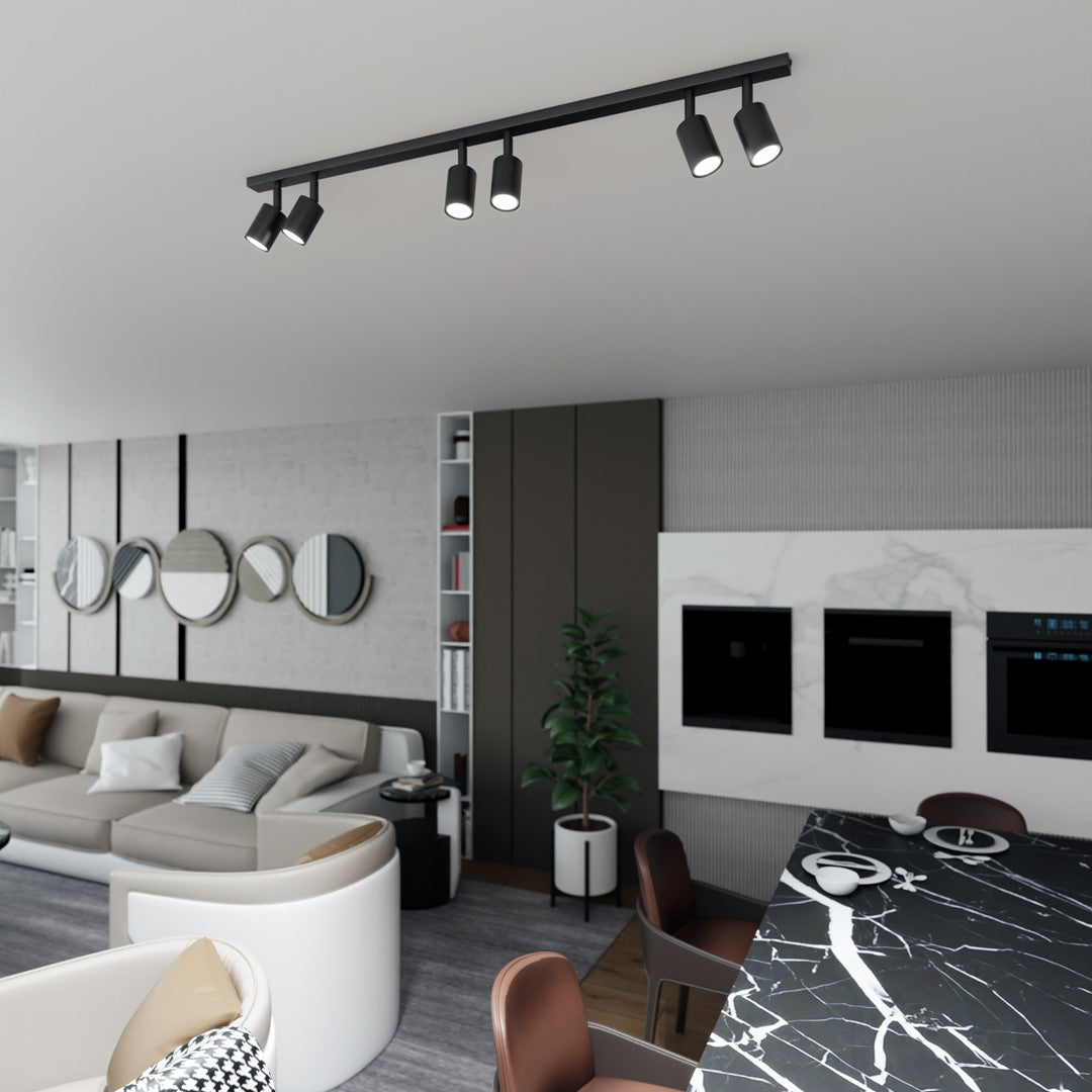 Flash 6 ceiling lamp black