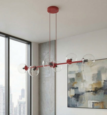 Magnus 6 pendant lamp transparent burgundy