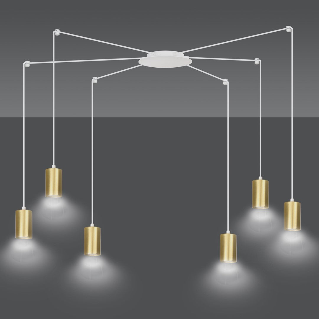 Traker 6 pendant light white/gold