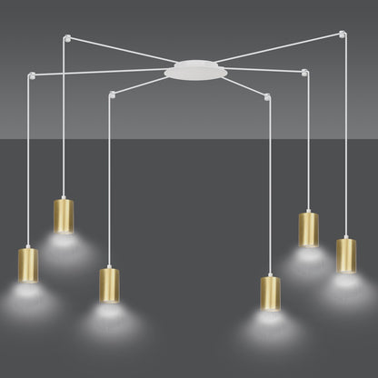 Traker 6 pendant light white/gold