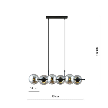 Rory 6 pendant light graphite