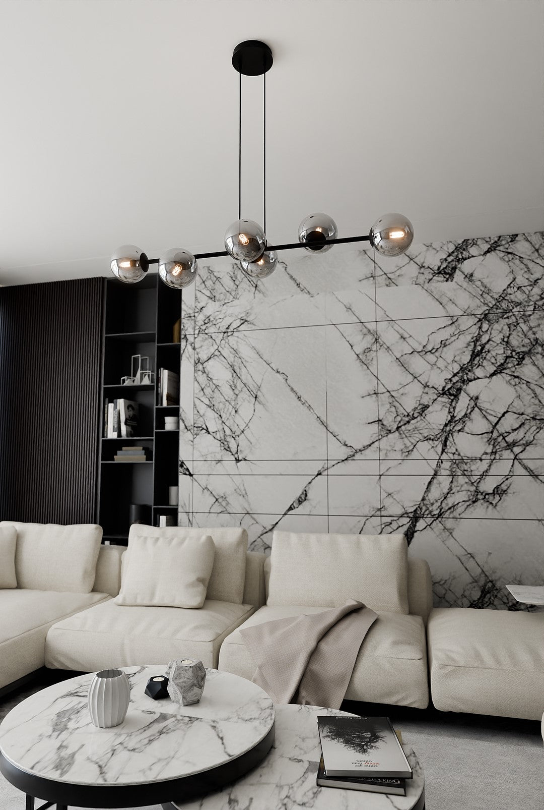 Rossi 6 pendant light black/graphite