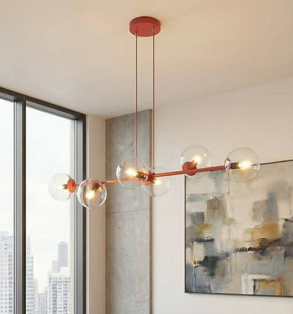 Magnus 6 pendant lamp transparent burgundy