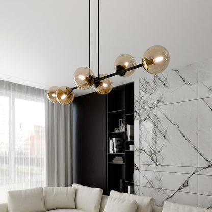 Rossi 6 pendant light black/amber