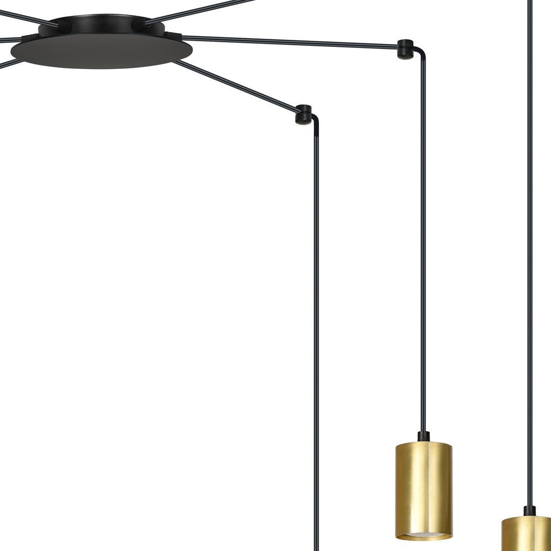 Traker 6 pendant light black/gold