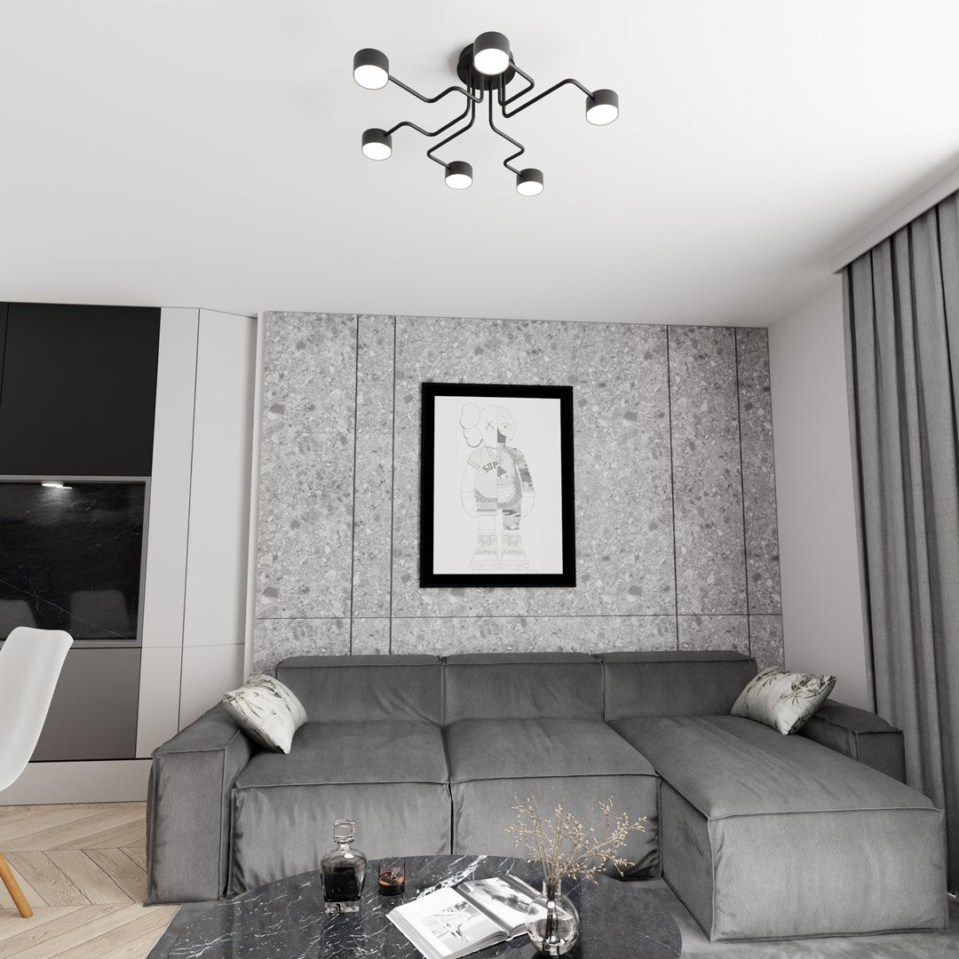 Kurage 6 ceiling lamp black