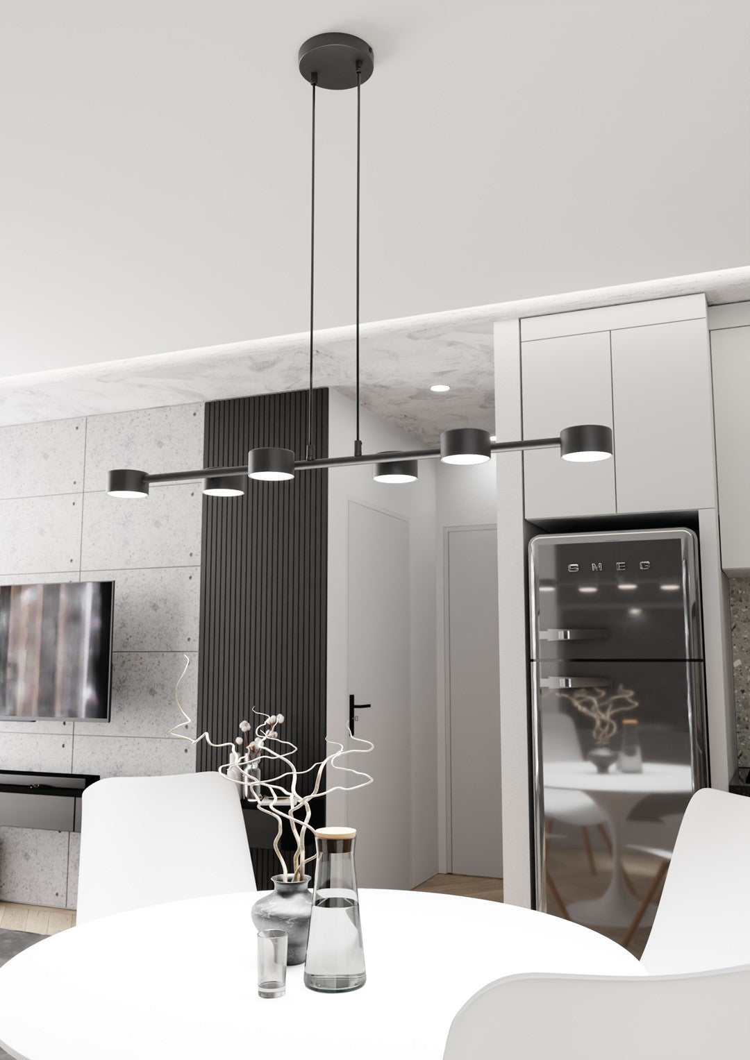 Megara 6 pendant light black