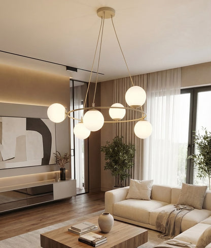Azura 6 pendant light mocha/opal