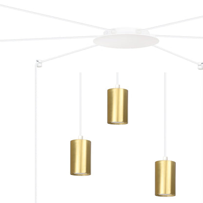 Traker 6 pendant light white/gold